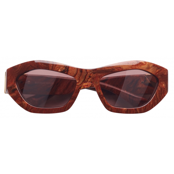 Bottega Veneta - Angle Hexagonal Sunglasses - Brown - Sunglasses - Bottega Veneta Eyewear