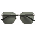 Bottega Veneta - Occhiali da Sole Quadrati Classico - Argento Verde - Occhiali da Sole - Bottega Veneta Eyewear