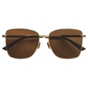 Bottega Veneta - Classic Square Sunglasses - Gold/Brown - Sunglasses - Bottega Veneta Eyewear