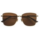 Bottega Veneta - Occhiali da Sole Quadrati Classico - Oro Marrone - Occhiali da Sole - Bottega Veneta Eyewear