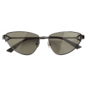 Bottega Veneta - Turn Cat-Eye Sunglasses - Ruthenium Grey - Sunglasses - Bottega Veneta Eyewear