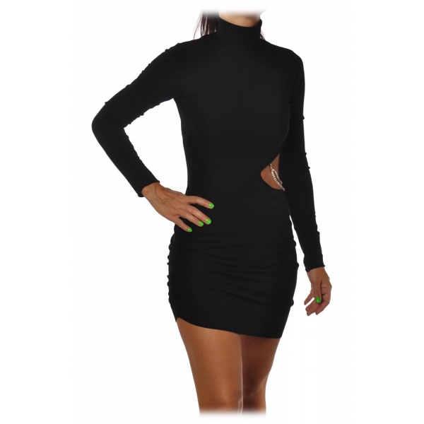 Aniye By - Short Dress with Opening Detail - Black - Dress - Made in Italy - Luxury Exclusive Collection