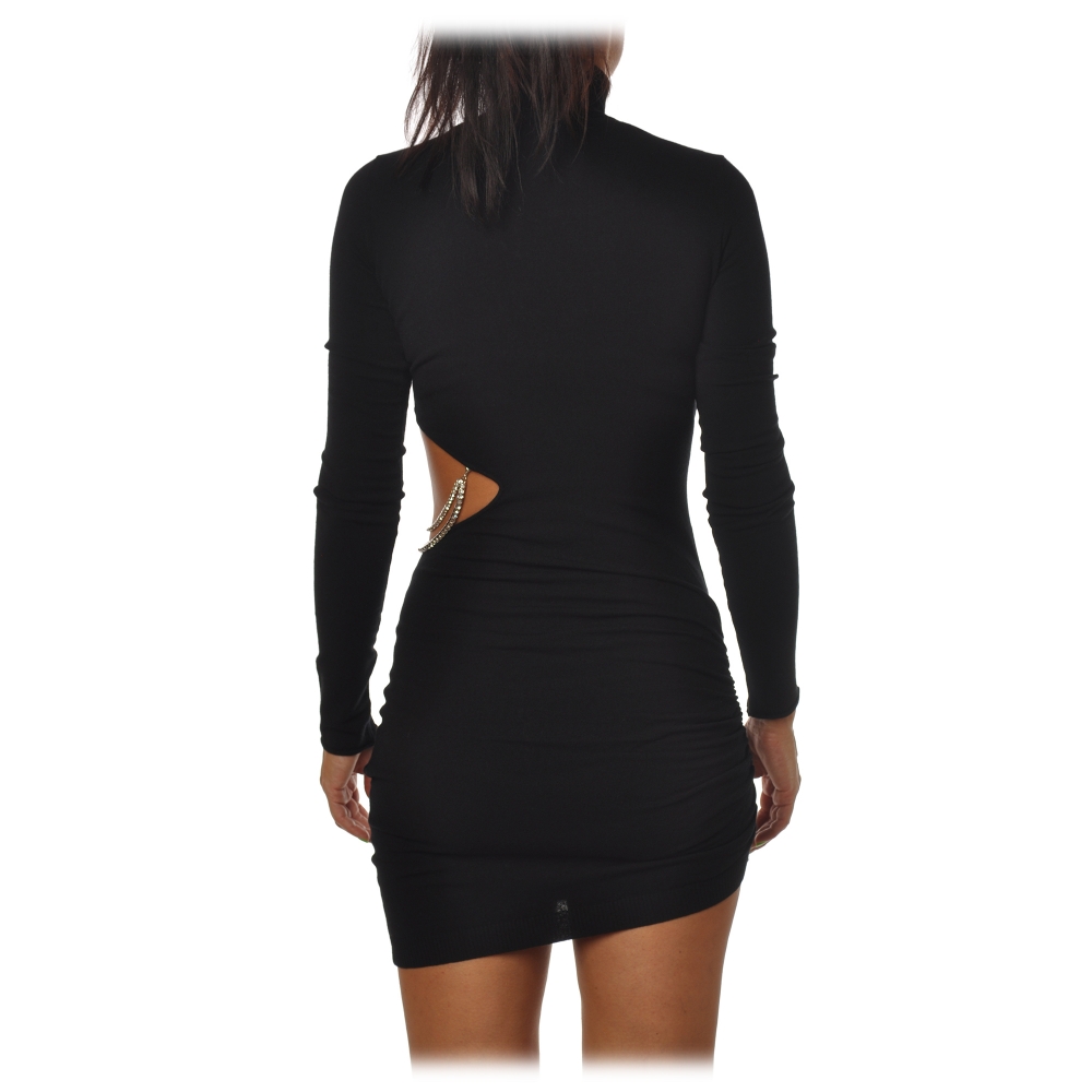 Aniye By - Short Dress with Opening Detail - Black - Dress - Made in ...