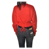 Aniye By - Sweater with String Detail - Red - Knit - Made in Italy - Luxury Exclusive Collection