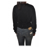 Aniye By - Sweater with String Detail - Black - Knit - Made in Italy - Luxury Exclusive Collection