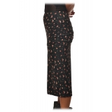 Aniye By - Sheath Skirt in Floral Pattern - Black - Skirts - Made in Italy - Luxury Exclusive Collection