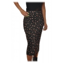 Aniye By - Sheath Skirt in Floral Pattern - Black - Skirts - Made in Italy - Luxury Exclusive Collection