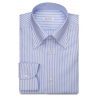 Viola Milano - Camicia con Colletto Button-Down a Righe - Mare/Bianco - Handmade in Italy - Luxury Exclusive Collection