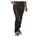 Aniye By - Faux Leather Pants with Tie Detail - Black - Pants - Made in Italy - Luxury Exclusive Collection
