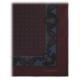Viola Milano - Printed Silk Pocket Square - Brown Mix - Handmade in Italy - Luxury Exclusive Collection