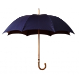 Viola Milano - Classic Polka dot Bamboo Umbrella - Navy/Red - Handmade in Italy - Luxury Exclusive Collection