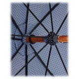 Viola Milano - Classic Polka dot Bamboo Umbrella - Navy/White - Handmade in Italy - Luxury Exclusive Collection