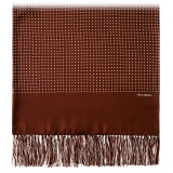 Viola Milano - Classic Polka Dot Madder Silk Scarf - Brown - Handmade in Italy - Luxury Exclusive Collection