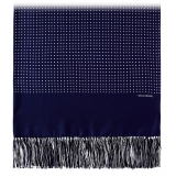 Viola Milano - Classic Polka Dot Madder Silk Scarf - Navy - Handmade in Italy - Luxury Exclusive Collection