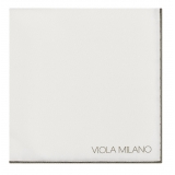 Viola Milano - Classic Shoestring 100% Linen Pocket Square - Army Green - Handmade in Italy - Luxury Exclusive Collection