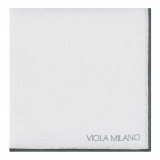 Viola Milano - Classic Shoestring 100% Linen Pocket Square - Forest - Handmade in Italy - Luxury Exclusive Collection
