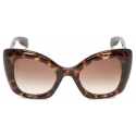 Alexander McQueen - Women's The Curve Butterfly Sunglasses - Havana - Alexander McQueen Eyewear