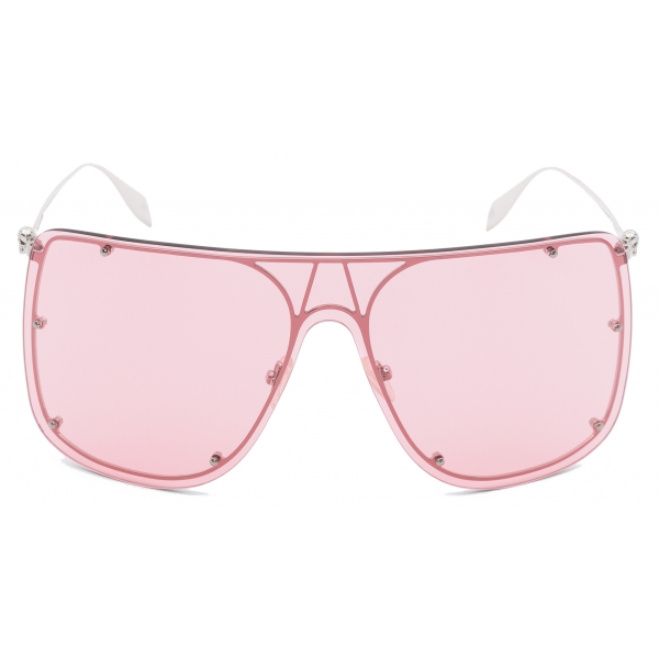 Alexander McQueen - Skull Mask Sunglasses - Pink Silver - Alexander McQueen Eyewear