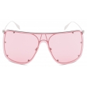 Alexander McQueen - Skull Mask Sunglasses - Pink Silver - Alexander McQueen Eyewear