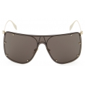 Alexander McQueen - Skull Mask Sunglasses - Gold Smoke - Alexander McQueen Eyewear