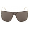 Alexander McQueen - Occhiali da Sole A Mascherina Skull - Oro Fumo - Alexander McQueen Eyewear