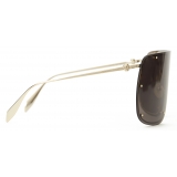 Alexander McQueen - Skull Mask Sunglasses - Gold Smoke - Alexander McQueen Eyewear