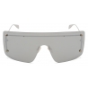 Alexander McQueen - Occhiali da Sole A Mascherina Spike Studs - Argento - Alexander McQueen Eyewear