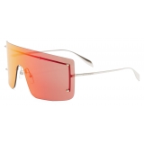 Alexander McQueen - Spike Studs Mask Sunglasses - Red Silver - Alexander McQueen Eyewear