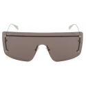 Alexander McQueen - Spike Studs Mask Sunglasses - Smoke Silver - Alexander McQueen Eyewear