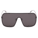 Alexander McQueen - Studs Structure Mask Sunglasses - Ruthenium - Alexander McQueen Eyewear