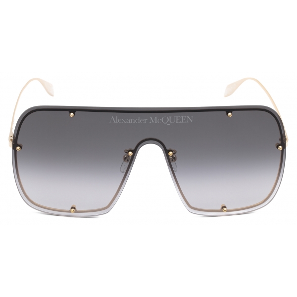 Alexander McQueen - Occhiali da Sole A Mascherina Studs Structure - Oro Grigio - Alexander McQueen Eyewear