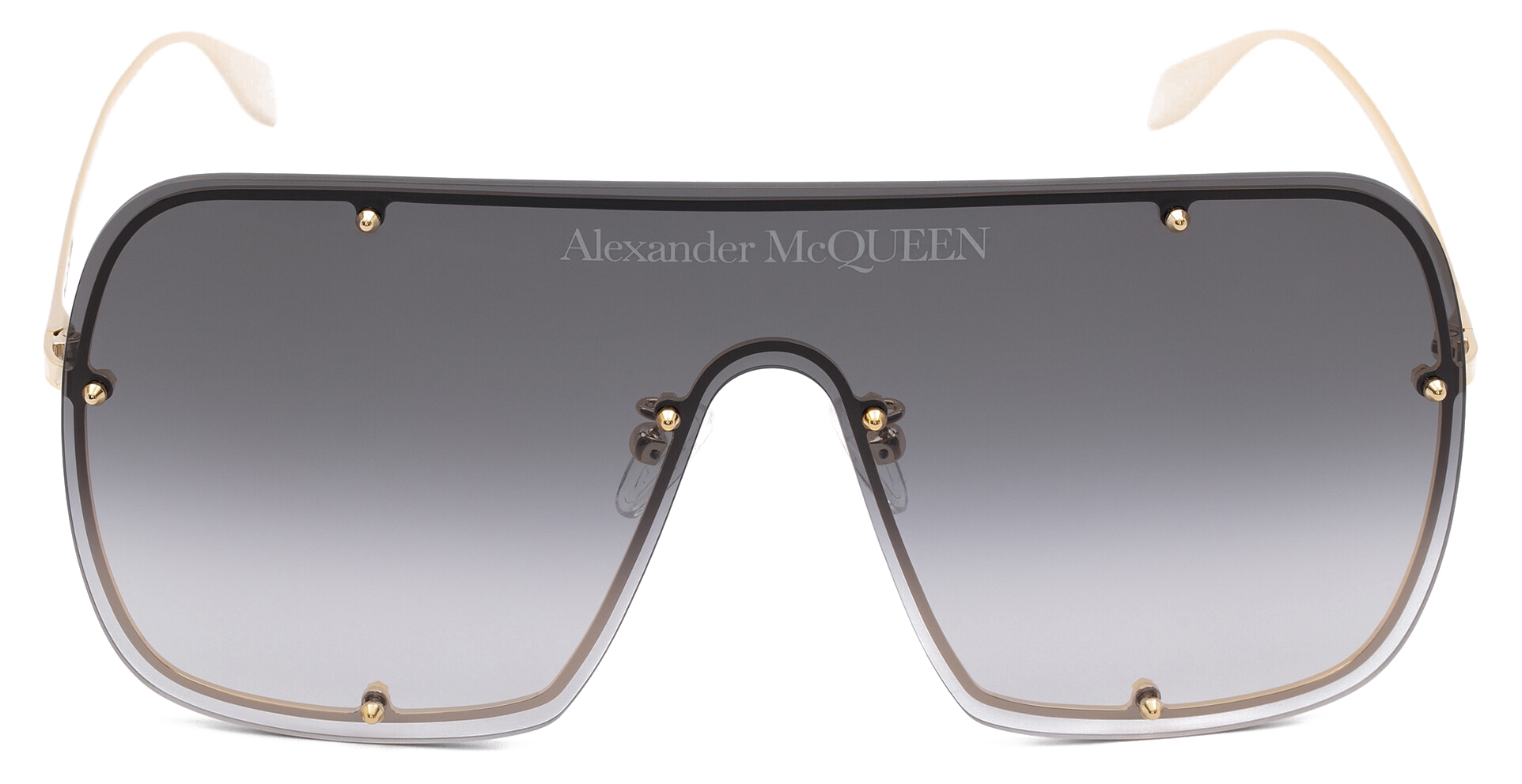 Alexander McQueen - Studs Structure Mask Sunglasses - Gold Grey - Alexander  McQueen Eyewear - Avvenice