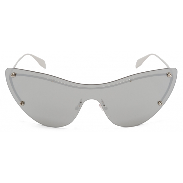 Alexander McQueen - Women's Spike Studs Cat-Eye Mask Sunglasses - Silver - Alexander McQueen Eyewear