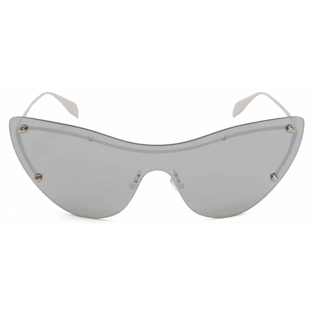 Alexander McQueen - Women\'s Spike Studs Cat-Eye Mask Sunglasses - Silver -  Alexander McQueen Eyewear - Avvenice