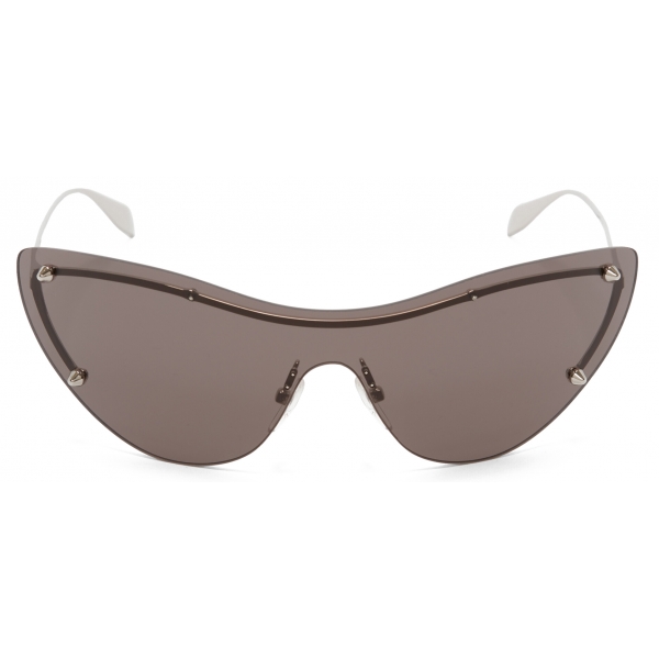 Alexander McQueen - Women's Spike Studs Cat-Eye Mask Sunglasses - Smoke Silver - Alexander McQueen Eyewear