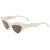 Alexander McQueen - Women's Spike Studs Cat-Eye Sunglasses - Ivory - Alexander McQueen Eyewear