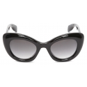 Alexander McQueen - Women's The Curve Cat-Eye Sunglasses - Black - Alexander McQueen Eyewear