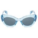 Alexander McQueen - Women's The Curve Cat-Eye Sunglasses - Light Blue - Alexander McQueen Eyewear