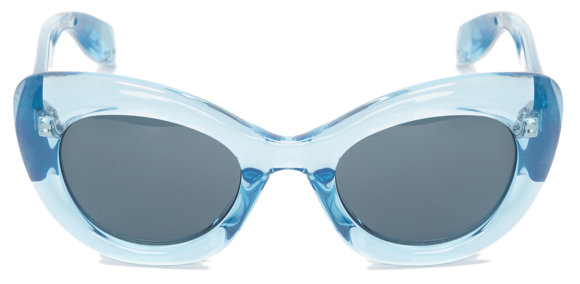 サングラス ALEXANDER MCQUEEN Woman Sunglasses Blue AM0505S 003 Alexander McQueen - Women's The Curve Cat-Eye Sunglasses