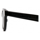 Alexander McQueen - Occhiali da Sole McQueen Angled Rotondi - Nero - Alexander McQueen Eyewear