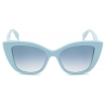 Alexander McQueen - Occhiali da Sole McQueen Graffiti Cat-Eye da Donna - Azzurro - Alexander McQueen Eyewear