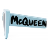 Alexander McQueen - Occhiali da Sole McQueen Graffiti Cat-Eye da Donna - Azzurro - Alexander McQueen Eyewear
