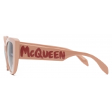 Alexander McQueen - Occhiali da Sole McQueen Graffiti Cat-Eye da Donna - Rosa - Alexander McQueen Eyewear