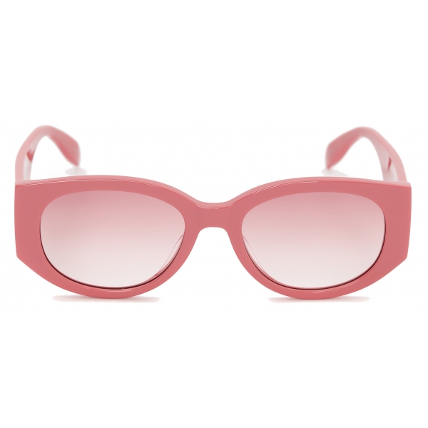 Alexander McQueen - Women's McQueen Graffiti Oval Sunglasses - Pink - Alexander McQueen Eyewear