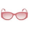 Alexander McQueen - Occhiali da Sole McQueen Graffiti Ovali da Donna - Rosa - Alexander McQueen Eyewear