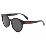 Alexander McQueen - Women's McQueen Graffiti Round Sunglasses - Black Grey - Alexander McQueen Eyewear