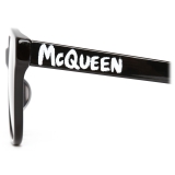 Alexander McQueen - Women's McQueen Graffiti Square Sunglasses - Black White - Alexander McQueen Eyewear