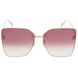 Alexander McQueen - Women's Butterfly Piercing Bridge Sunglasses - Gold - Alexander McQueen Eyewear