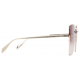 Alexander McQueen - Women's Butterfly Piercing Bridge Sunglasses - Gold - Alexander McQueen Eyewear