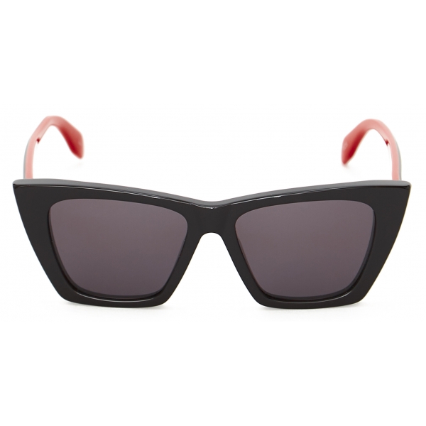 Alexander McQueen - Men's Selvedge Cat-Eye Sunglasses - Black Red - Alexander McQueen Eyewear